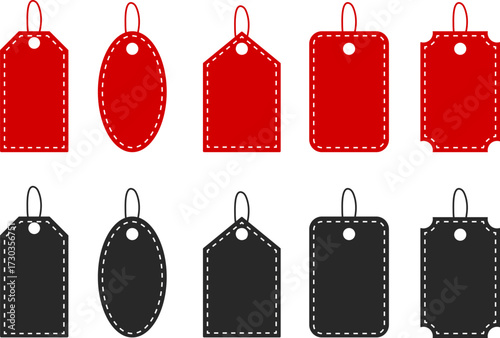  sale tags and labels set. Price tag sticker icons collection. Empty price level or sale sticker. Discount tags template
