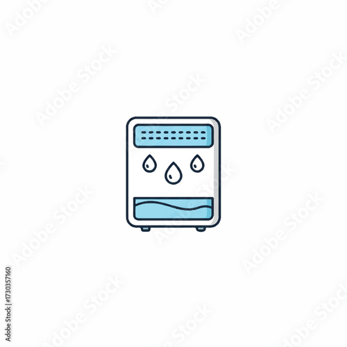 Clean Dehumidifier Line Icon: Modern Vector Illustration for Smart Home Moisture Control, Air Quality, and Comfort Systems