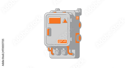Electric utility boxes, industrial vector illustration with simple design
