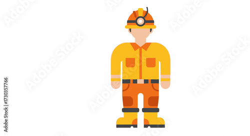 Flat illustration of a construction worker isolated on a white background