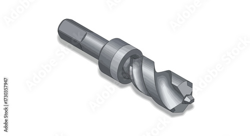 Illustration of a drill bit, precision tool for drilling holes in materials