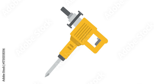 Illustrative Yellow Jackhammer Design for Construction or Renovation Projects