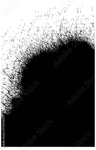 Heavy Black Ink Splatter Creating Dynamic Abstract Edge Texture