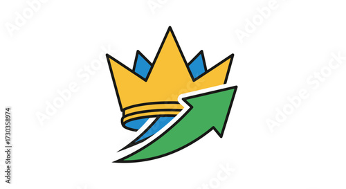 Symbolic vector design showcasing upward momentum towards leadership and achieving success