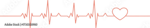 Simple heartbeat line illustration with a heart symbol, representing health and life.