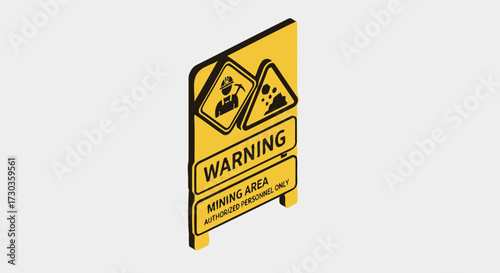 Isometric Representation of Mining Area Warning Sign for Safety Emphasis