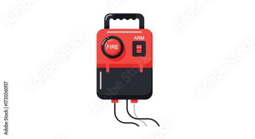 Portable Fire Alarm System with Arming Switch and Wired Connection