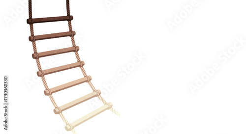 Rope ladder leading upwards on a blank canvas, opportunity awaits