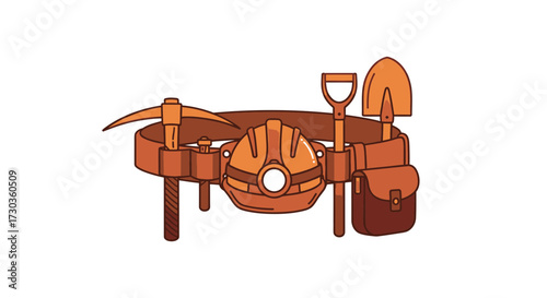 Stylish mining belt showcasing essential tools for excavation and extraction