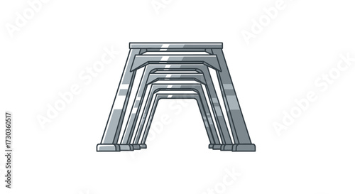 Stylized bridge structure with repeating arches creating perspective view