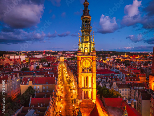 Wallpaper Mural Beautiful sunrise over the Motlawa River in Main Town of Gdansk. Poland Torontodigital.ca