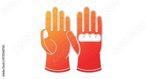 Stylized illustration showcasing work gloves for industrial safety gear