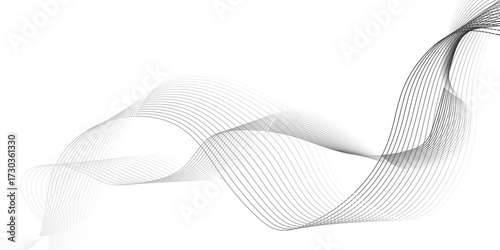 gray wave curve lines banner background design. Digital frequency track equalizer. Stylized line art background. modern soft luxury texture with smooth and clean vector subtle background illustration