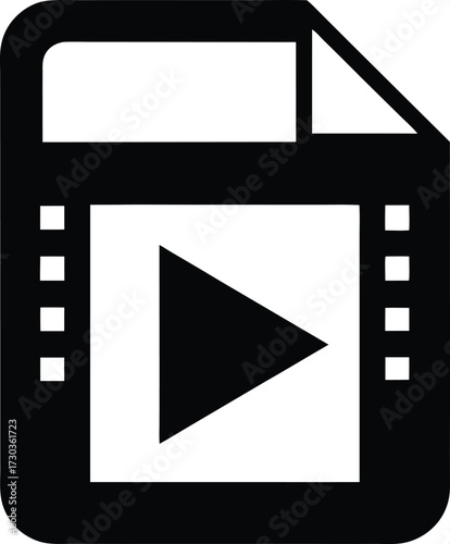 Modern mp4 video file icon with play button symbol