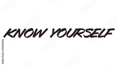 The words know yourself are displayed in a bold black font on a white background centered horizontally