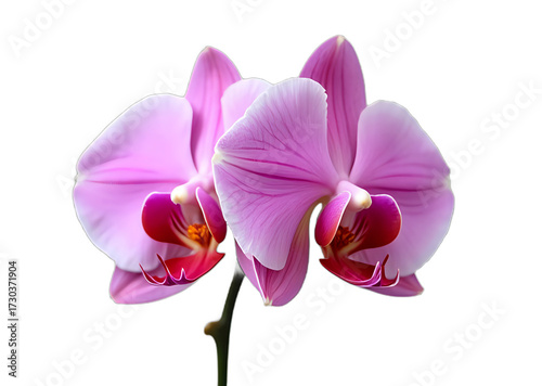 Pink Orchid Bloom Against Black Background