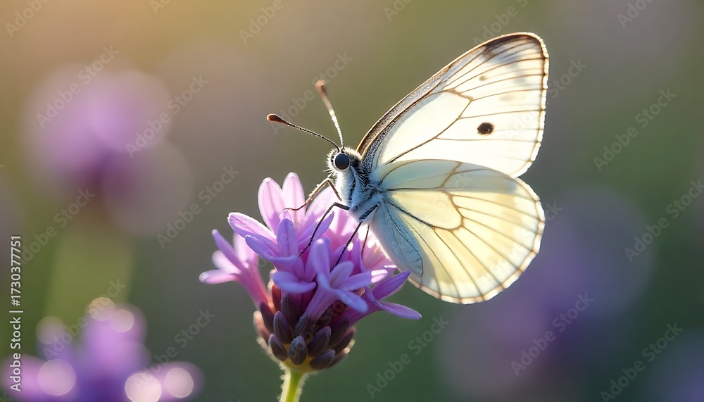 Naklejka premium butterfly on flower