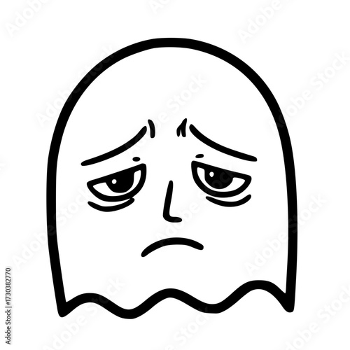 Disappointed upset face outline emoji icon