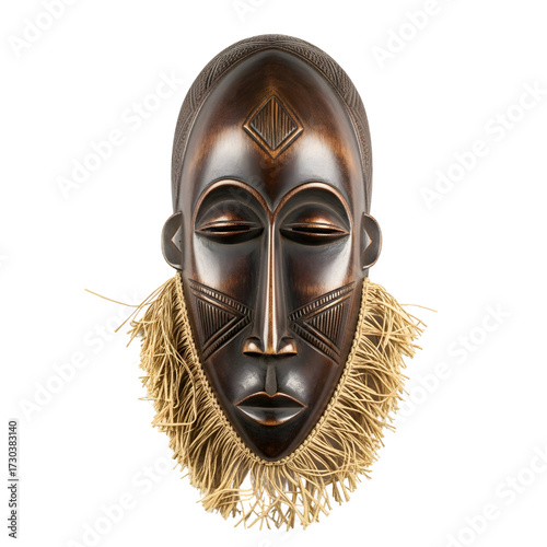 Traditional African tribal mask isolated on white background