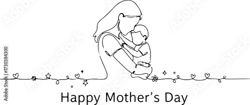 A minimal Mother's day line drawing
