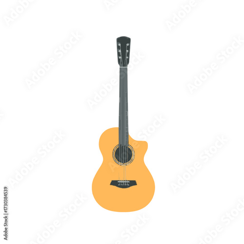 Acoustic guitar, a symbol of musical passion and creative expression, ready for performance