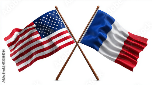 Celebrating unity united states and france flags international relations digital artwork vibrant colors high angle patriotism