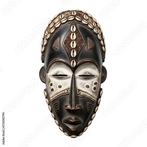 Traditional African tribal mask isolated on white background