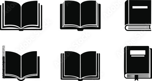 Collection of Book Icons Open and Closed books open book