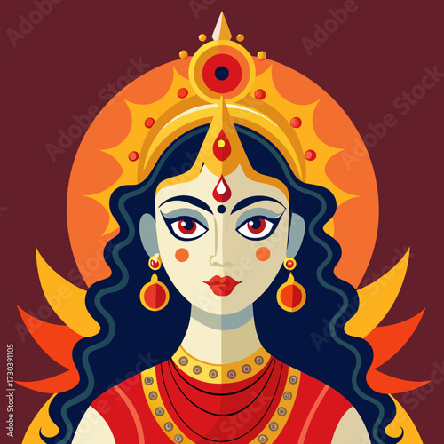 vector illustration of Maa Durga