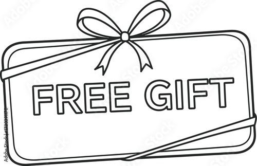Vector art of free gift tag in outline style