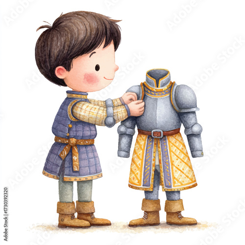 Boy with Knight Armor - A Childs Imagination and Play.