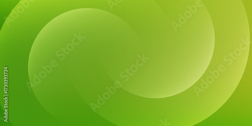 Abstract Green Gradient Background with Smooth Wave Shapes