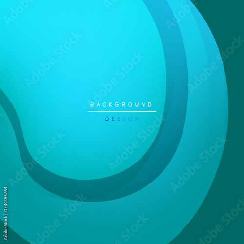 Abstract layered shapes, teal hues, smooth gradients. Minimalist design, modern aesthetic, calming visual experience.