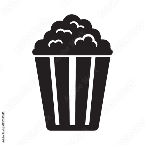 Popcorn Snack Icon Silhouette Design