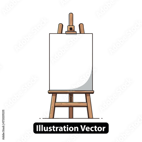 Clean Wooden Art Easel with Blank Canvas Ready for Creative Artistic Vision and Conceptual Development