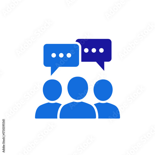 People talking together in a group discussion sharing ideas and feedback with each other.