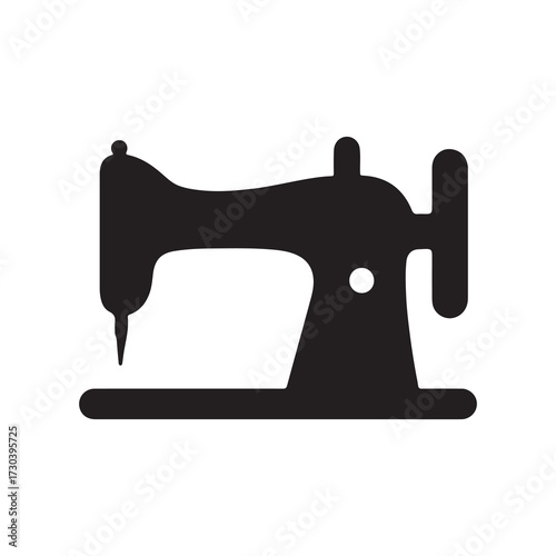 Sewing Machine Silhouette Icon Vector Illustration