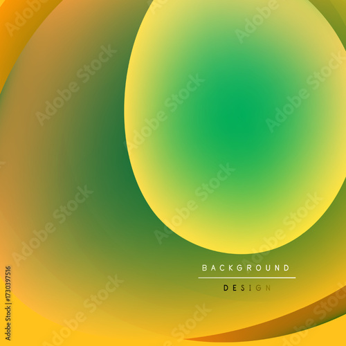 Abstract gradient background. Yellow, green hues blend smoothly. Overlapping circles create visual depth, modern aesthetic. Simple design.