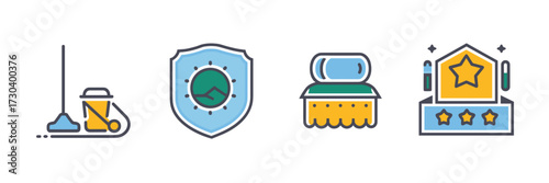 Vector icon of tidy room for cleaning and hygiene branding