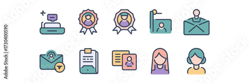 Vector icon sheet for hotel branding with room service design element