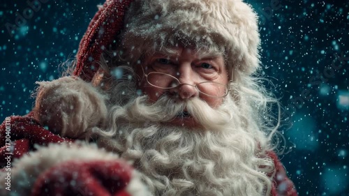 Santa Claus Spreading Holiday Cheer in a Snowy Wonderland
