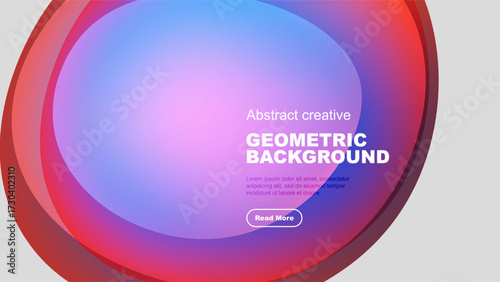 Vibrant overlapping circles create abstract background. Text promotes further exploration, modern design elements present.