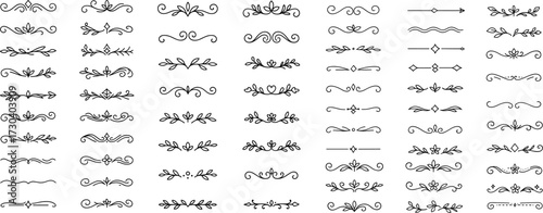 Decorative Divider Lines Vector Set Flourish Borders Ornaments