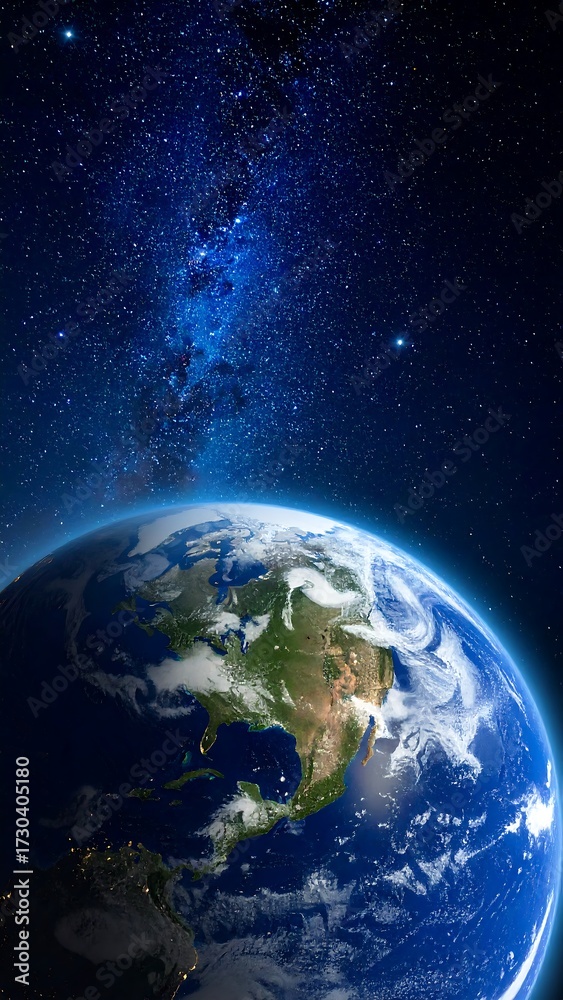 Obraz premium Earth From Space, Beautiful View.