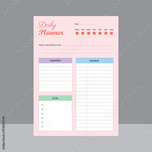 Creative daily planner template design