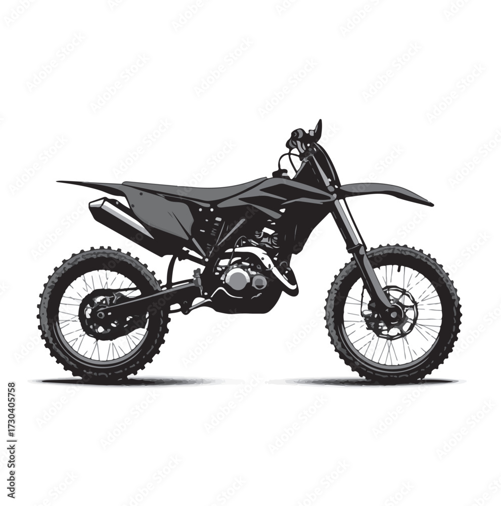Fototapeta premium black and white motocross vector