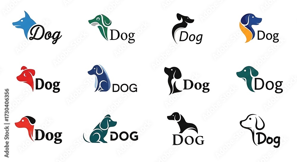 Naklejka premium Dog Logo Designs Collection.