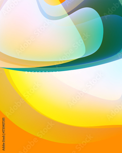 Abstract colorful waves blend, creating dynamic visual effect. Smooth gradients offer modern aesthetic, vibrant energy.