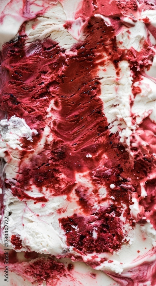 Fototapeta premium Delicious Swirled Berry and Creamy Vanilla Ice Cream Texture Background