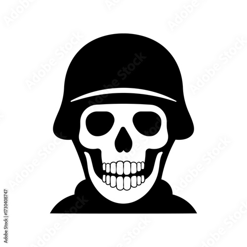 The skull icon. Black silhouette of a human skull. Vector illustration isolated on a white background for design and web.